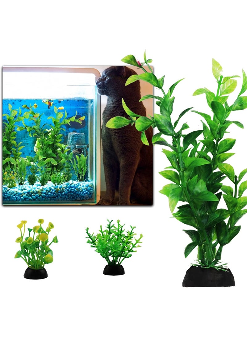 MJZ 10pcs Fish Tank Accessories Artificial Plants Green Plants, Aquarium Plants Green Fish Tank Decorations, Aquarium Decor Plastic Plants - Image 2