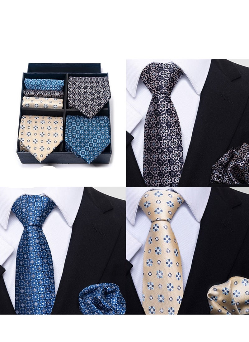 Generic - 6pcs men's gift box set 3 ties 3 chest scarves fashion business tie square scarf set - Image 1