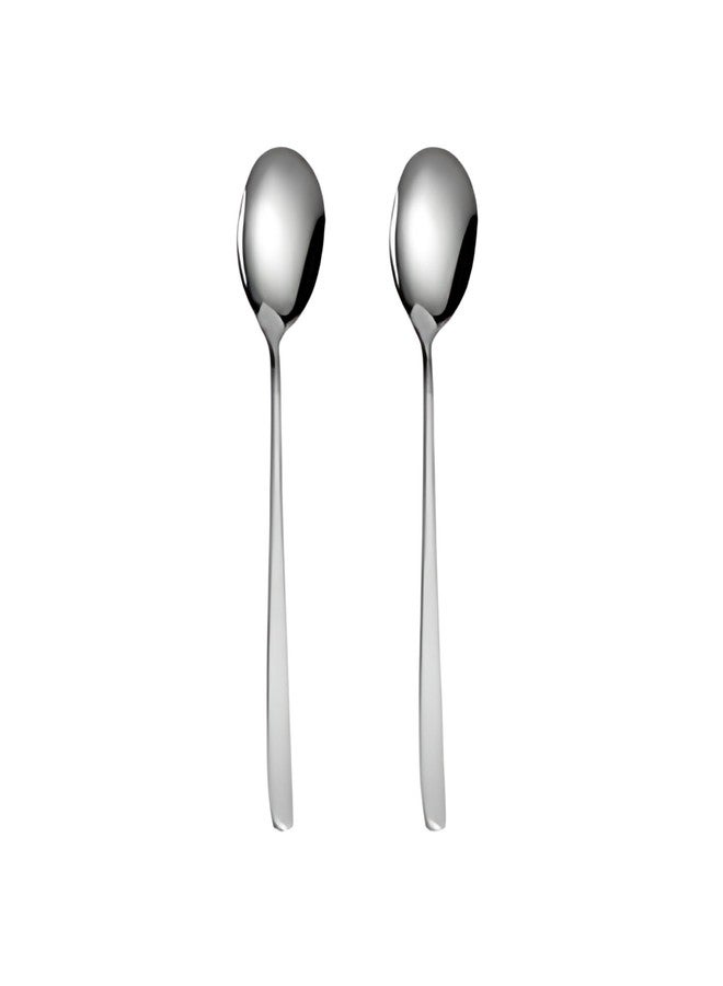 NAIDEV Stainless Steel Long Handle Spoon Korean Spoon Set for Home Kitchen or Restaurant Kitchen Utensil Eating Tableware Cutlery silverware Dishwasher Safe Tea spoon Use for Home,Restaurant(set of 2) - Image 1