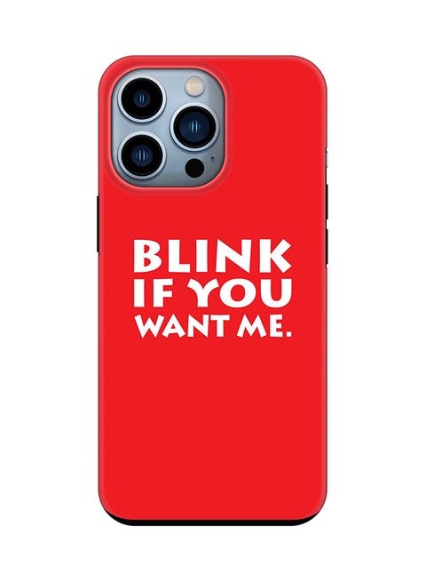 Tough Pro Series Case for Apple iPhone 14 Pro Dual Layer hybrid PC & TPU Customized Mobile Cover Shield with inner TPU protection Matte Finish - Blink if you want me