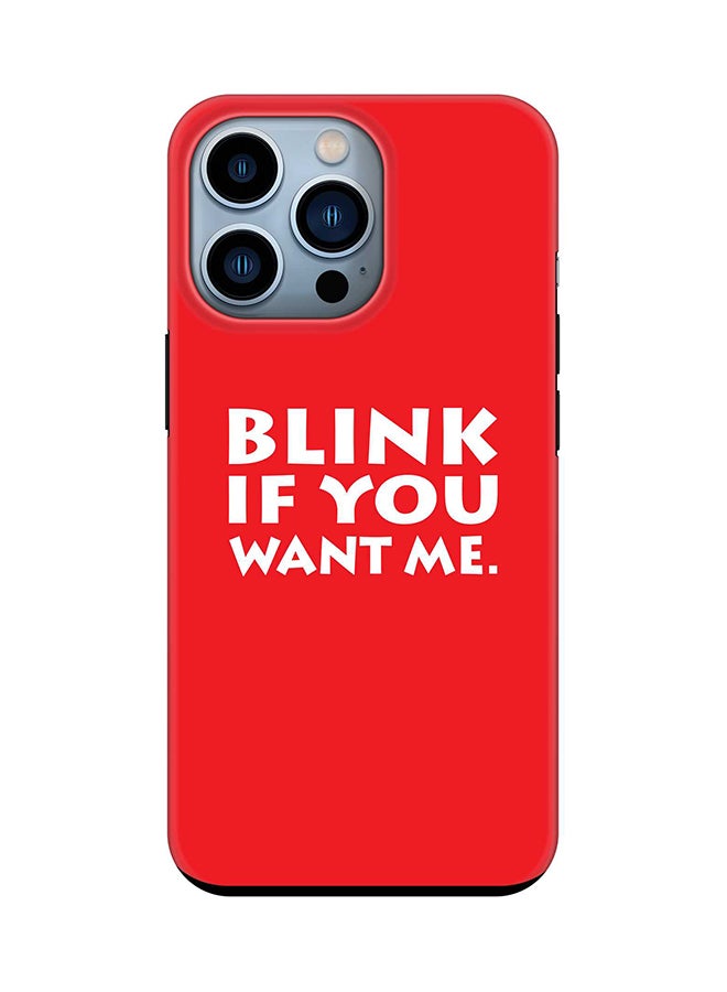 Tough Pro Series Case for Apple iPhone 14 Pro Dual Layer hybrid PC & TPU Customized Mobile Cover Shield with inner TPU protection Matte Finish - Blink if you want me