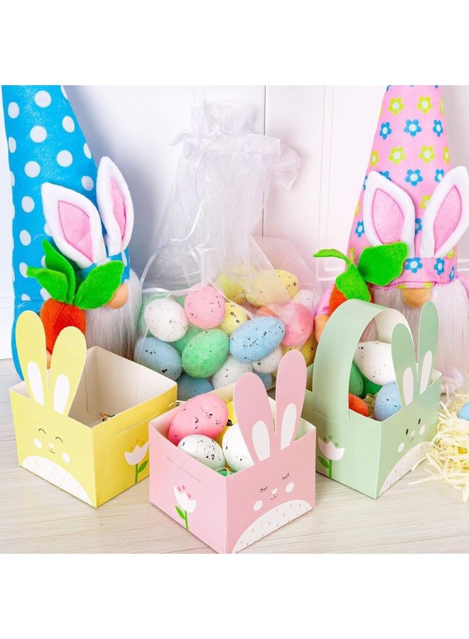 Whaline 24pcs Easter Treat Boxes/Gift Box with Handle Cute Bunny Rabbit Easter Basket Containers Rabbit Shape Candy Goody Cookie Box Holder For School Classroom Party Favor Supplies - Image 2