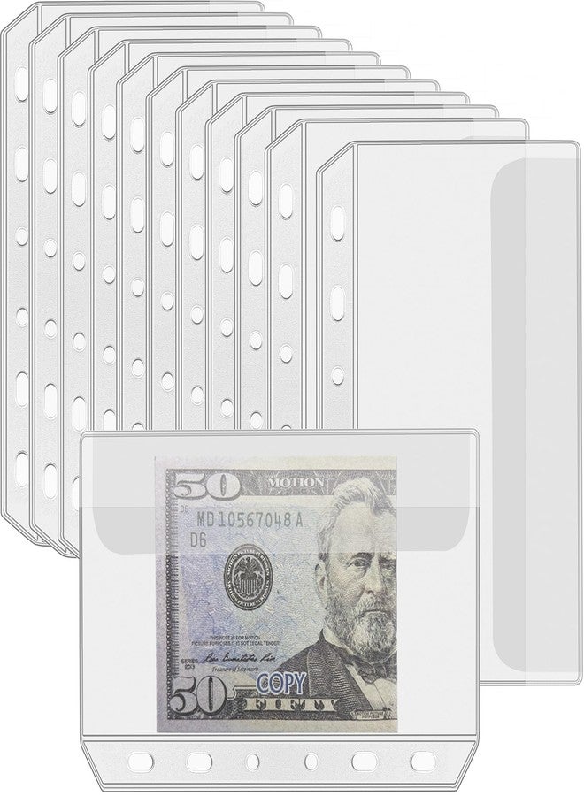 UMSICHT 12PCS A7 Binder Pockets with No Zippers, Zipless Budget Envelopes with Lids, A7 Binder Pouch for 6 Ring Binder, Money Folder Organizer, Clear PVC Savings Challenges Envelopes, 12PCS. - Image 1