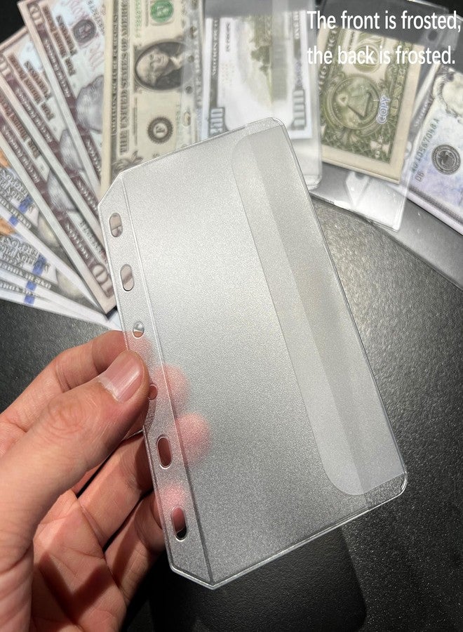 UMSICHT 12PCS A7 Binder Pockets with No Zippers, Zipless Budget Envelopes with Lids, A7 Binder Pouch for 6 Ring Binder, Money Folder Organizer, Clear PVC Savings Challenges Envelopes, 12PCS. - Image 4