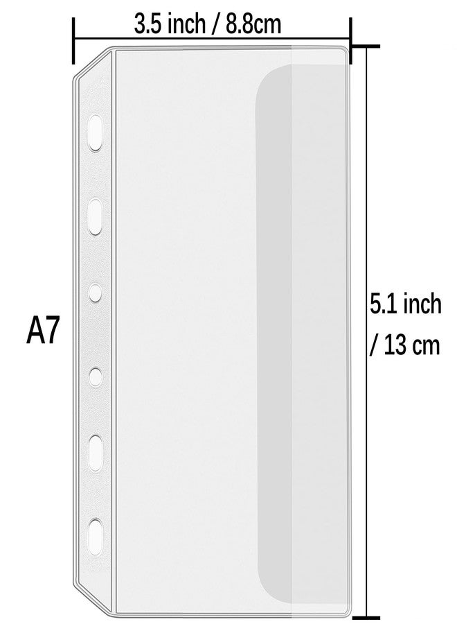 UMSICHT 12PCS A7 Binder Pockets with No Zippers, Zipless Budget Envelopes with Lids, A7 Binder Pouch for 6 Ring Binder, Money Folder Organizer, Clear PVC Savings Challenges Envelopes, 12PCS. - Image 3