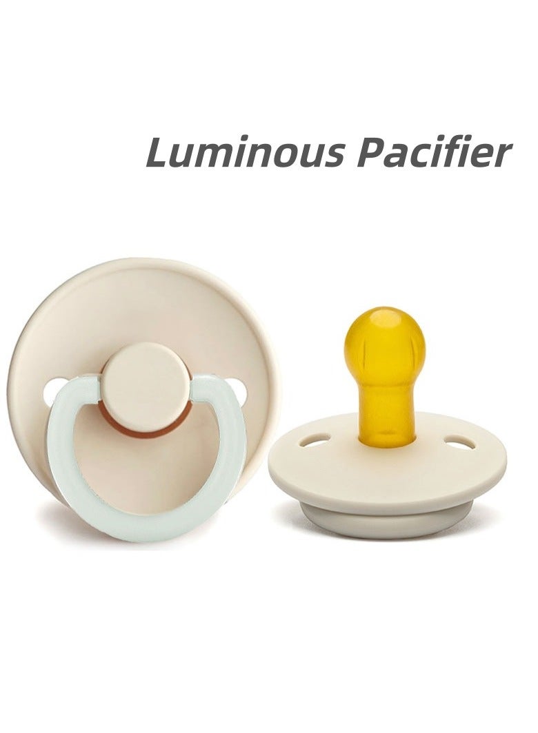 joybuy Natural Latex Pacifier, Luminous Pacifier, Baby Luminous Natural Latex Silicone Pacifier, White - Image 1