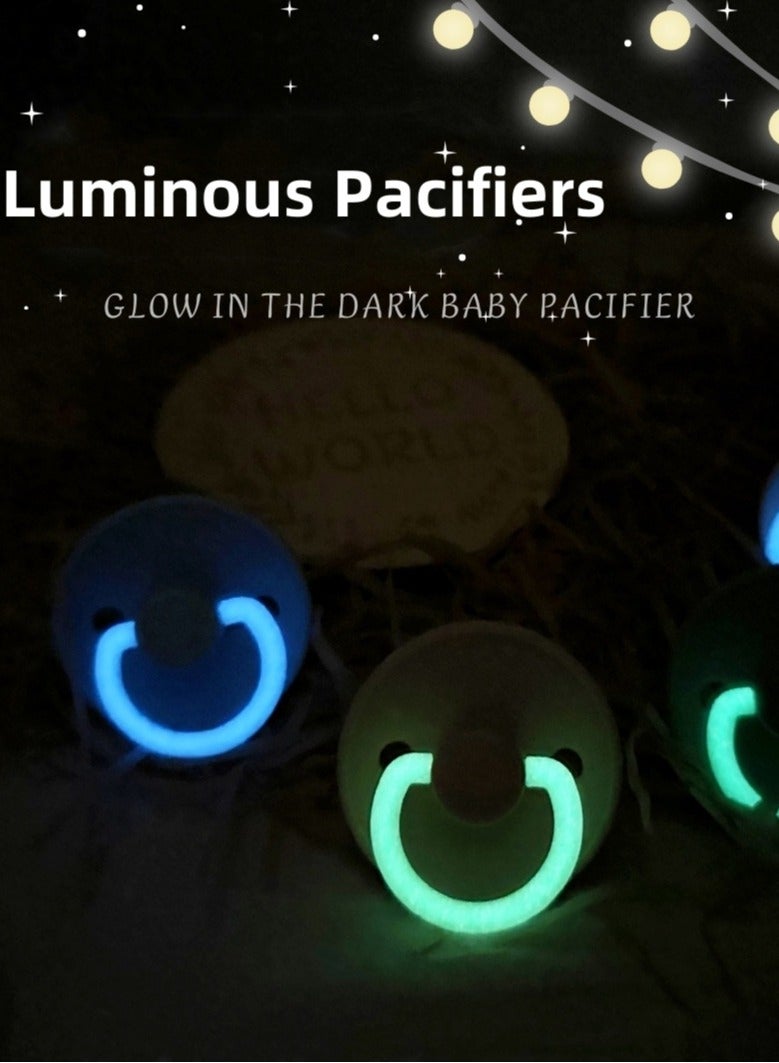 joybuy Natural Latex Pacifier, Luminous Pacifier, Baby Luminous Natural Latex Silicone Pacifier, White - Image 3