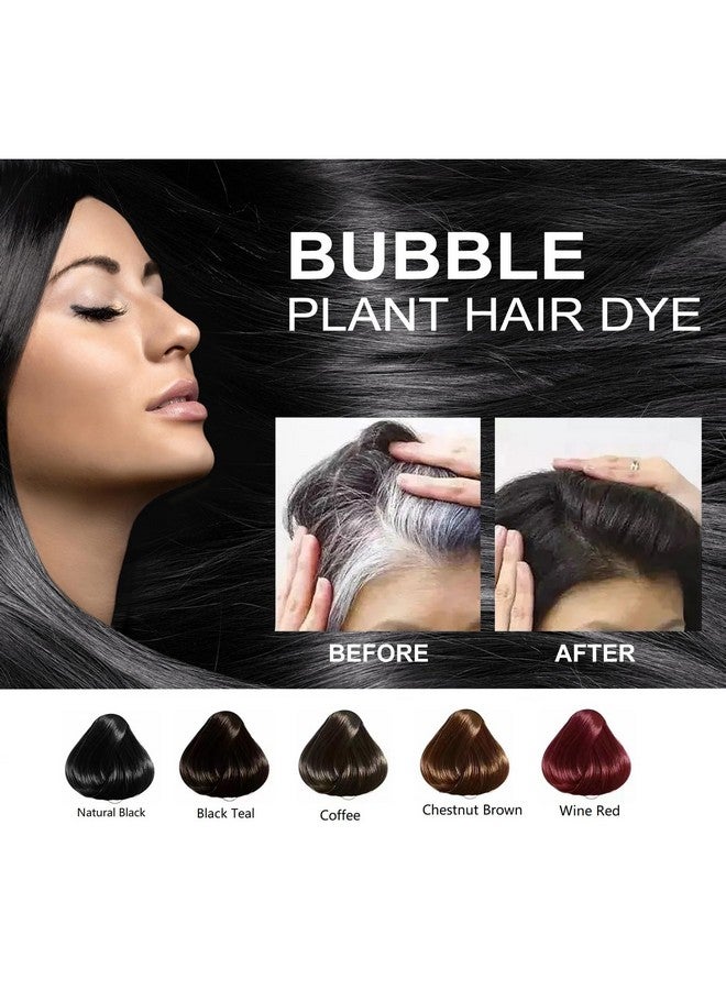 جيه آي اس كيه جي شامبو صبغ الشعر بخلاصة نباتية طبيعية للشعر الرمادي، صبغة فقاعية ملونة للنساء والرجال. (بني كستنائي) - Image 3