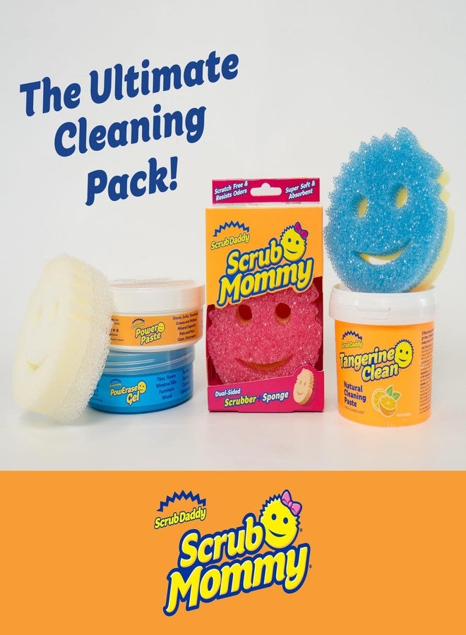 Scrub Daddy Sponges + Household Cleaning Supplies Bundle - PowerPaste Cleaning Putty, Tangerine Clean, PowErase Gel All Purpose Cleaner & Scrub Mommy (3 Pastes & 3 Sponges) - Image 2