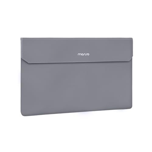 MOSISO Portable Monitor Case Sleeve 16.1 Inch, Carrying Case for 15.6-16.1 Inch Display Monitors, Laptop Bag With Front Pocket, PU Leather for Travel, Gray - Image 1