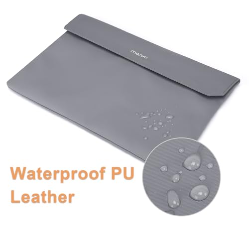 MOSISO Portable Monitor Case Sleeve 16.1 Inch, Carrying Case for 15.6-16.1 Inch Display Monitors, Laptop Bag With Front Pocket, PU Leather for Travel, Gray - Image 4