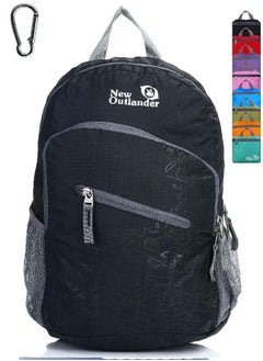 Outlander Packable Handy Lightweight Travel Hiking Backpack Daypack, Black  - Image 1