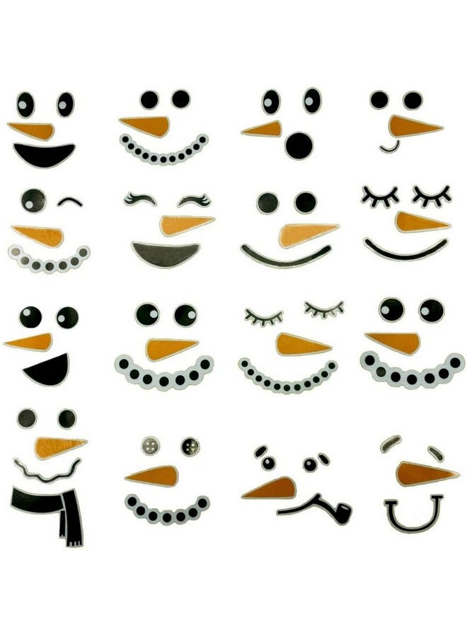 Maydahui 16 Pieces Snowman Face Wall Stickers Cute Christmas Snow Man Wall Decals 11 Inches Refrigerator Stickers Window Cling Decal Xmas Decorations - Image 1