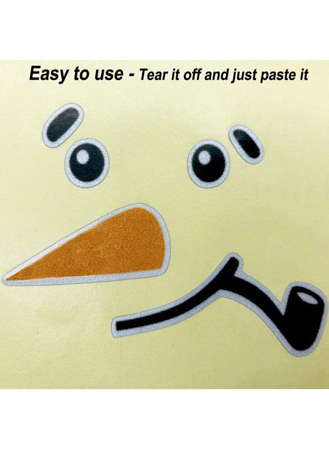 Maydahui 16 Pieces Snowman Face Wall Stickers Cute Christmas Snow Man Wall Decals 11 Inches Refrigerator Stickers Window Cling Decal Xmas Decorations - Image 4