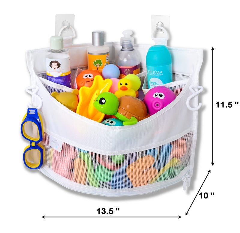 Comfylife Mesh Bath Toy Holder Organizer - The Perfect Corner Bathtub Toy Storage & Bathroom or Shower Caddy - This Multi-use Net Bag Makes Baby Bath Toy Storage Easy - For Kids & Toddlers - Image 3