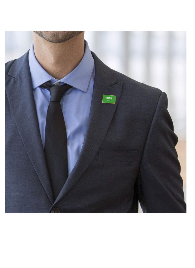 PRINTSHOP4ME - Saudi Arabia National Flag Lapel Pins and Brooch Badge to show your patriotism for Saudi Arabia  (Square Badge) - Image 1