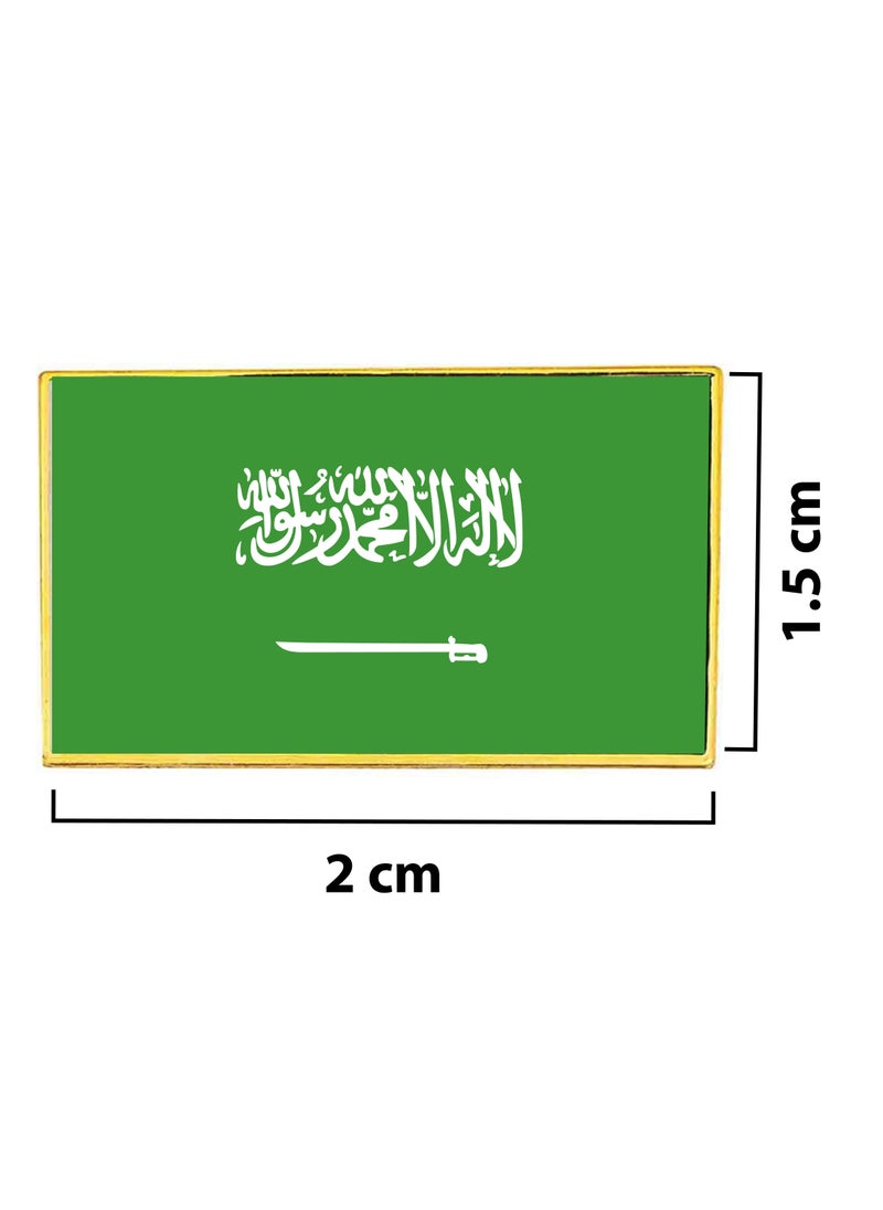 PRINTSHOP4ME - Saudi Arabia National Flag Lapel Pins and Brooch Badge to show your patriotism for Saudi Arabia  (Square Badge) - Image 1