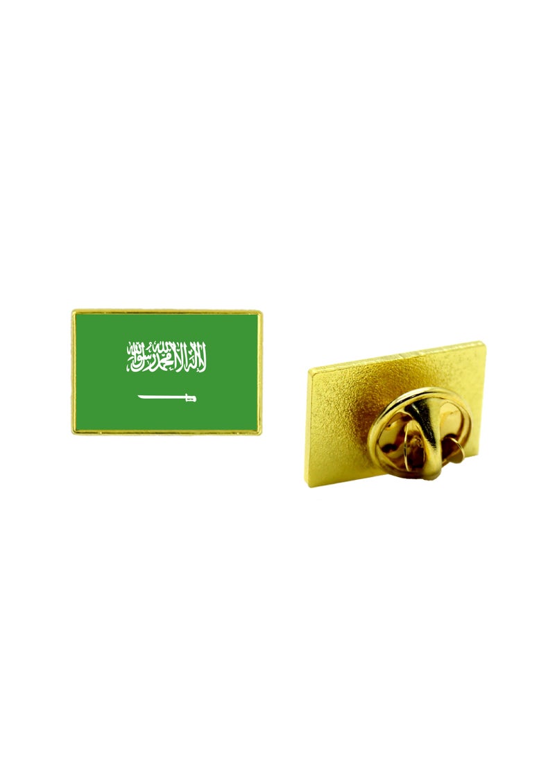 PRINTSHOP4ME - Saudi Arabia National Flag Lapel Pins and Brooch Badge to show your patriotism for Saudi Arabia  (Square Badge) - Image 1