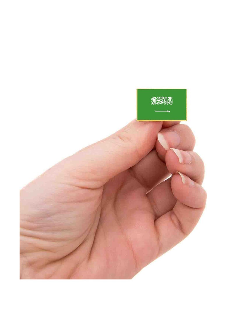 PRINTSHOP4ME - Saudi Arabia National Flag Lapel Pins and Brooch Badge to show your patriotism for Saudi Arabia  (Square Badge) - Image 1