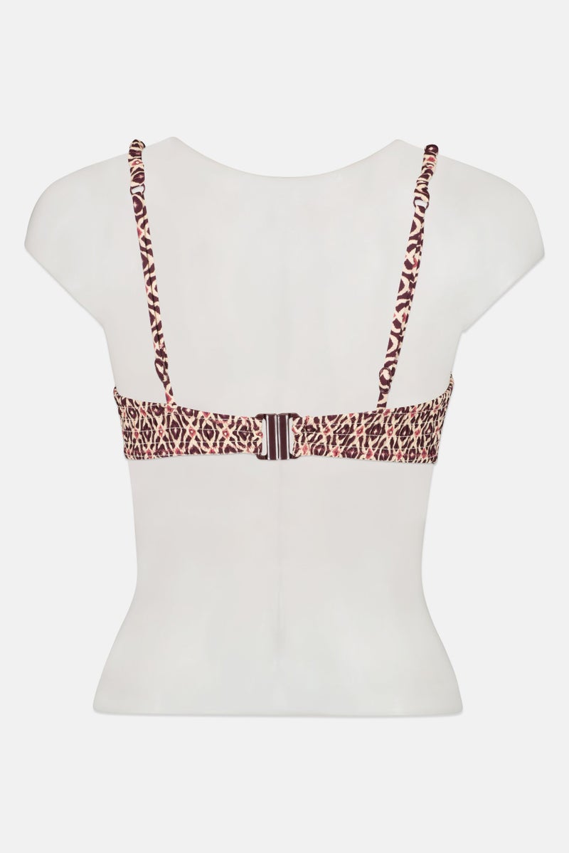 Reserved Women Non Padded Allover Print Bikini Top, Multicolor - Image 3