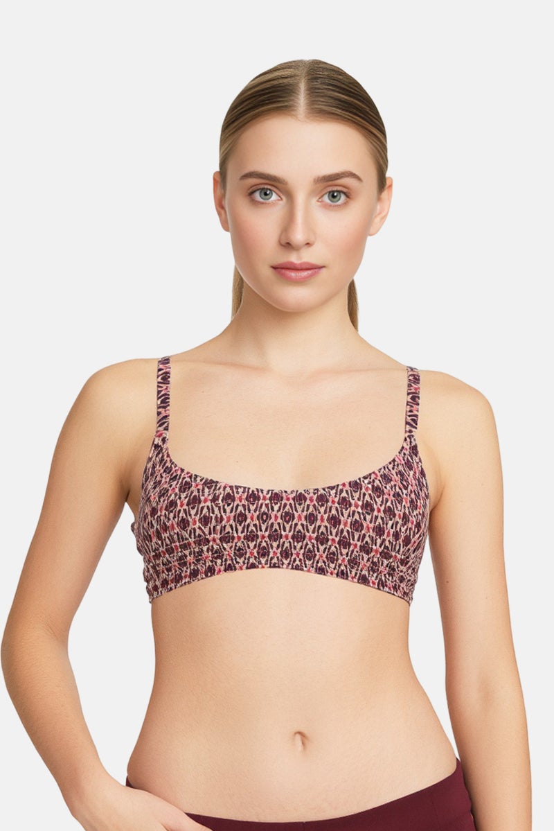 Reserved Women Non Padded Allover Print Bikini Top, Multicolor - Image 1