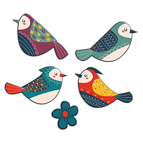 Artvibes Colorful Birds Decorative MDF Wooden Wall Art for Home | Garden Balcony | Door Decoration Items | Paintings For Wall | Wall Illustrations | Handcrafted Art | Gift Items (WH_5216N), Set of 2 - Image 4
