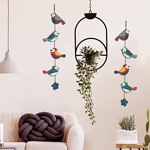 Artvibes Colorful Birds Decorative MDF Wooden Wall Art for Home | Garden Balcony | Door Decoration Items | Paintings For Wall | Wall Illustrations | Handcrafted Art | Gift Items (WH_5216N), Set of 2 - Image 2