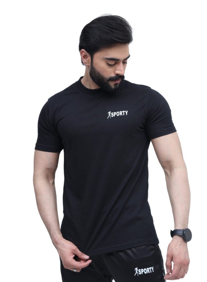 Sporty Men's Essential Everyday T-Shirt – Soft PC 52/48 Cotton Blend, Durable 4-Thread Stitching, Casual Comfort Fit for Daily Wear - Image 2
