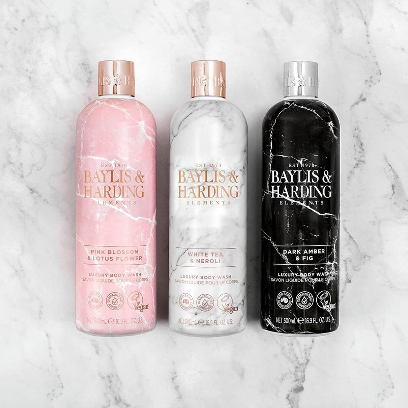 Baylis & Harding Baylis Harding Elements Pink Blossom Lotus Flower Luxury Body Wash 500 ml Pack of 1 Vegan Friendly - Image 5