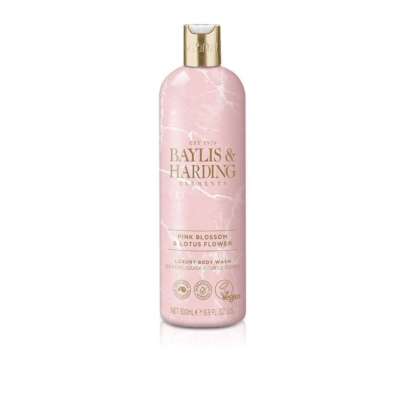 Baylis & Harding Baylis Harding Elements Pink Blossom Lotus Flower Luxury Body Wash 500 ml Pack of 1 Vegan Friendly - Image 2