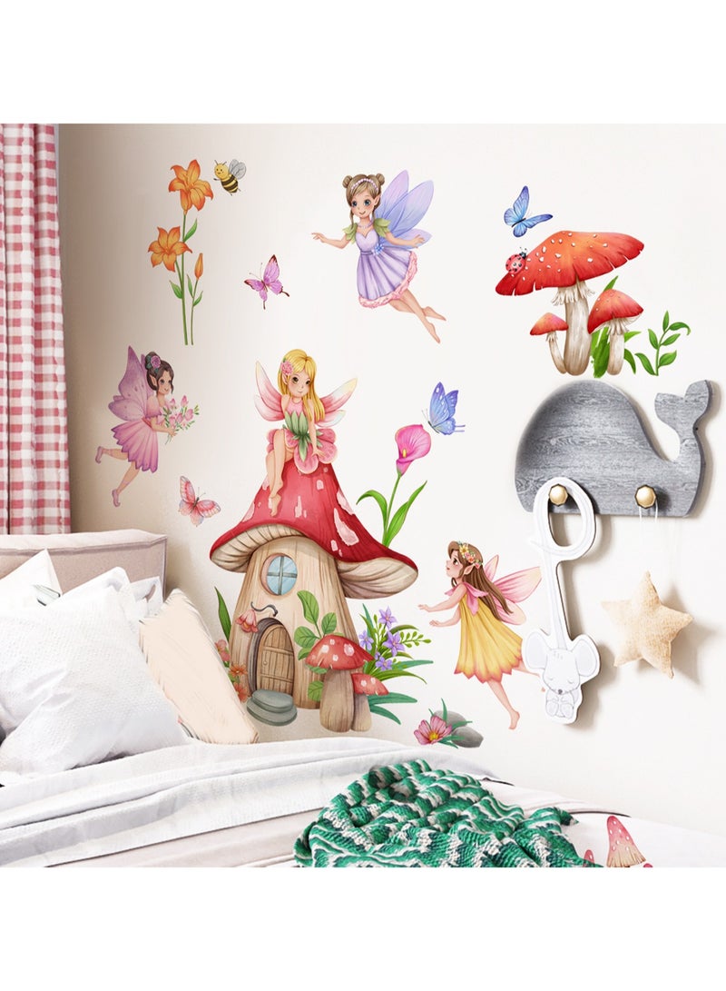 Cartoon Mushroom House Fairy Children's Room Bedroom Decoration Self-adhesive Wall Sticker - Image 2