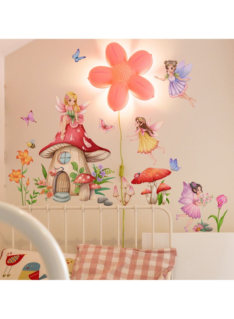 Cartoon Mushroom House Fairy Children's Room Bedroom Decoration Self-adhesive Wall Sticker - Image 3