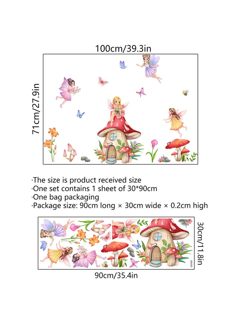 Cartoon Mushroom House Fairy Children's Room Bedroom Decoration Self-adhesive Wall Sticker - Image 4