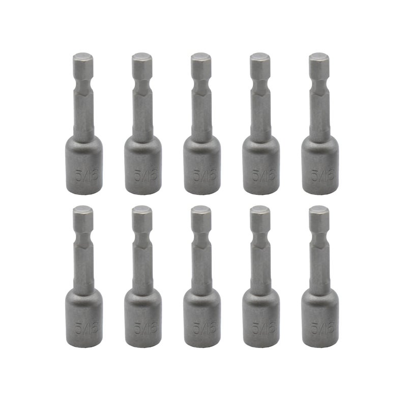 TEMO 10 pc Impact Ready Nut Driver 5/16 Inch Magnetic Nutsetter Set 1/4 Inch Shank - Image 1
