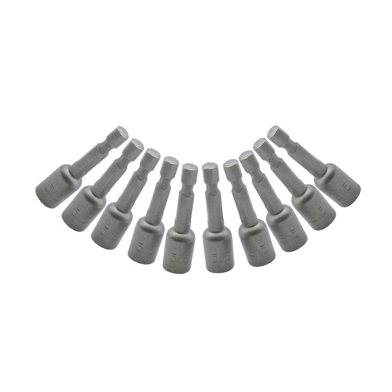 TEMO 10 pc Impact Ready Nut Driver 5/16 Inch Magnetic Nutsetter Set 1/4 Inch Shank - Image 2