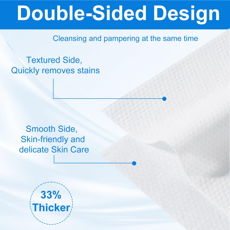 JOWLOT Disposable Face Towels, 240 Count Ultra Soft and Thick Cotton Facial Towels for Sensitive Skin, Dry Wipes Face Tissues Towelettes for Cleansing, Makeup Remover and Skincare - Image 3