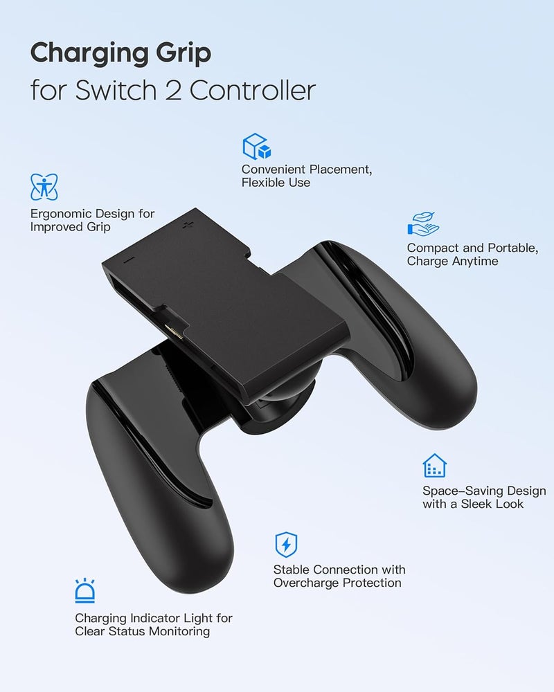 RunSnail Switch 2 JoyCon Charging Handle, Charging Holder for Switch 2 Joy con Controller, Charging Grip Stand for Switch 2 Joy Con, Portable Switch2 JoyCon Controller Charger with Displays, USB-C - Image 3