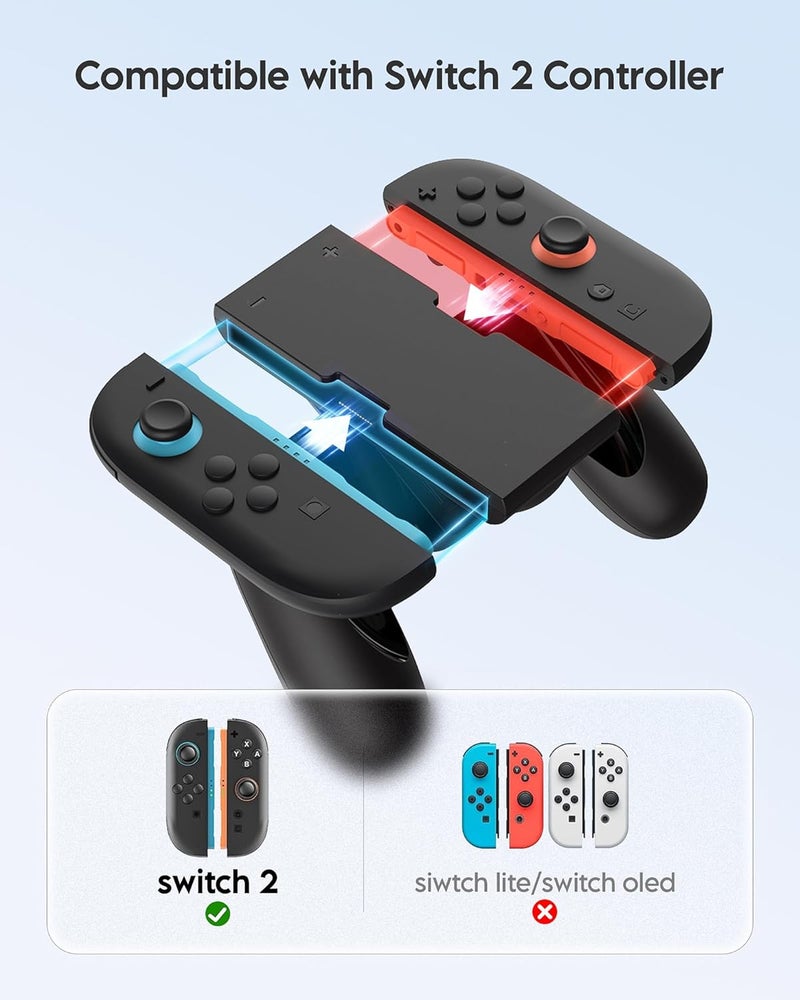 RunSnail Switch 2 JoyCon Charging Handle, Charging Holder for Switch 2 Joy con Controller, Charging Grip Stand for Switch 2 Joy Con, Portable Switch2 JoyCon Controller Charger with Displays, USB-C - Image 2