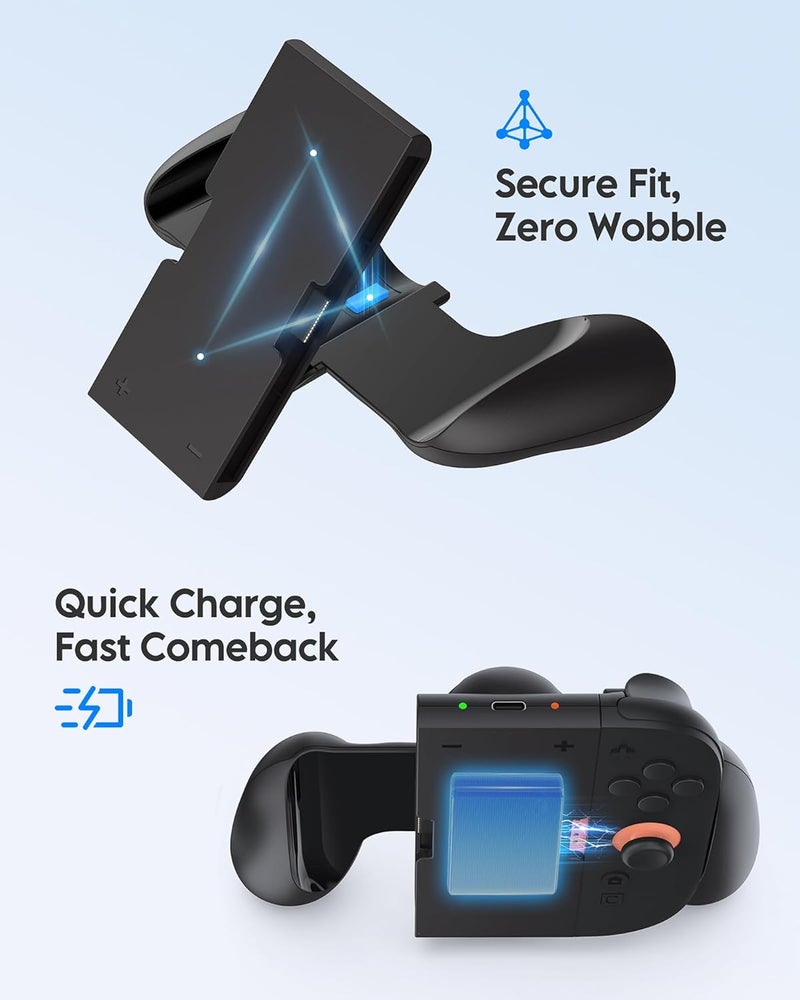 RunSnail Switch 2 JoyCon Charging Handle, Charging Holder for Switch 2 Joy con Controller, Charging Grip Stand for Switch 2 Joy Con, Portable Switch2 JoyCon Controller Charger with Displays, USB-C - Image 5