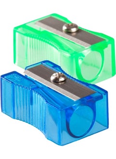 | Plastic Pencil Sharpener, Long-Lasting Steel Blade - Easy-Grip Serrated Surface Pencil Sharpener, Angled