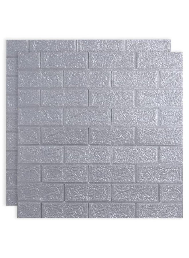 Kuber Industries Foam Brick Pattern 3D Wallpaper For Walls Soft Pe Foam Easy To Peel Stick & Remove Diy Wallpaper Suitable On All Walls Pack Of 2 Sheets 70 Cm X 77 Cm - Image 1