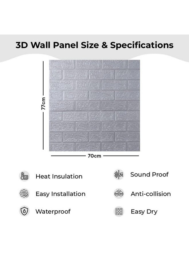 Kuber Industries Foam Brick Pattern 3D Wallpaper For Walls Soft Pe Foam Easy To Peel Stick & Remove Diy Wallpaper Suitable On All Walls Pack Of 2 Sheets 70 Cm X 77 Cm - Image 3
