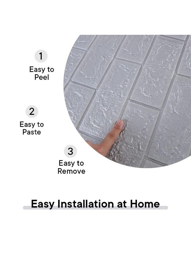 Kuber Industries Foam Brick Pattern 3D Wallpaper For Walls Soft Pe Foam Easy To Peel Stick & Remove Diy Wallpaper Suitable On All Walls Pack Of 2 Sheets 70 Cm X 77 Cm - Image 5