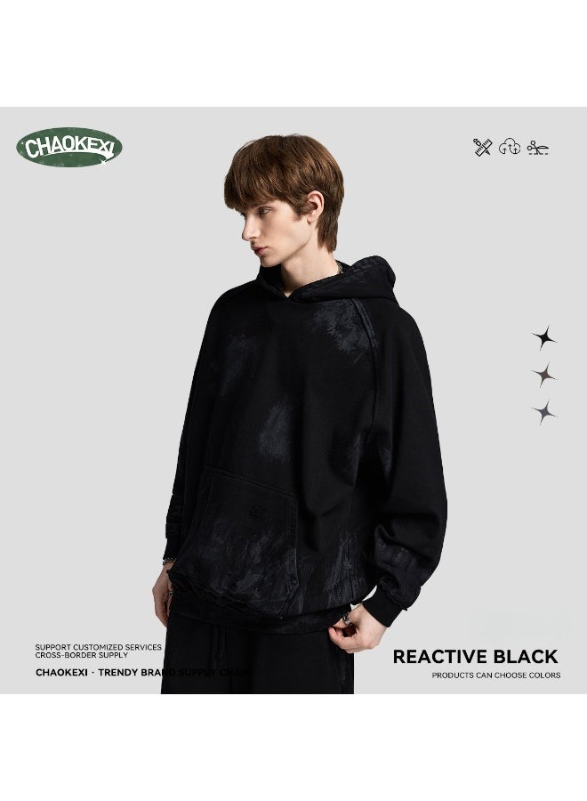 CHAOKEXI Heavyweight Painted High-Street Hoodie | Retro Washed Distressed Oversized Hoodie for Men and Women - Image 1