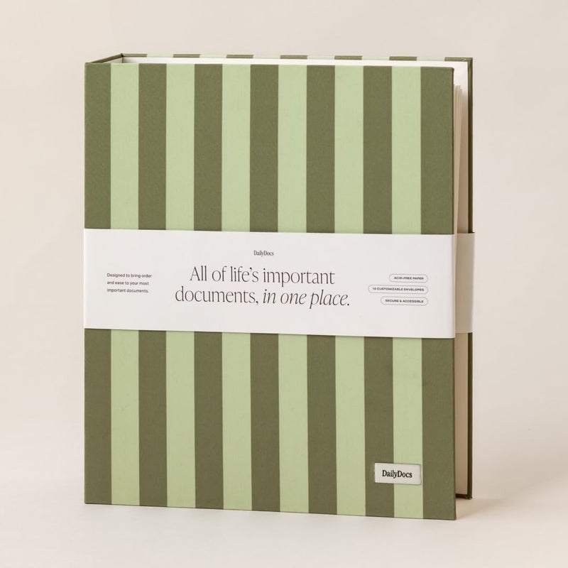 DailyDocs Document Organizer Binder â€“ Premium Linen Folder System with Full & Half-Page Envelopes for Important Papers, Passports, Birth Certificates & More - Image 1