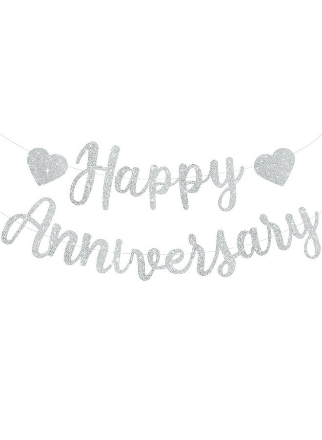 BEISHIDA لافتة الذكرى الفضية من بيشيدا، مُعَدَّة مسبقًا - لافتة ذكرى فضية متلألئة للاحتفالات الزفاف - Image 1