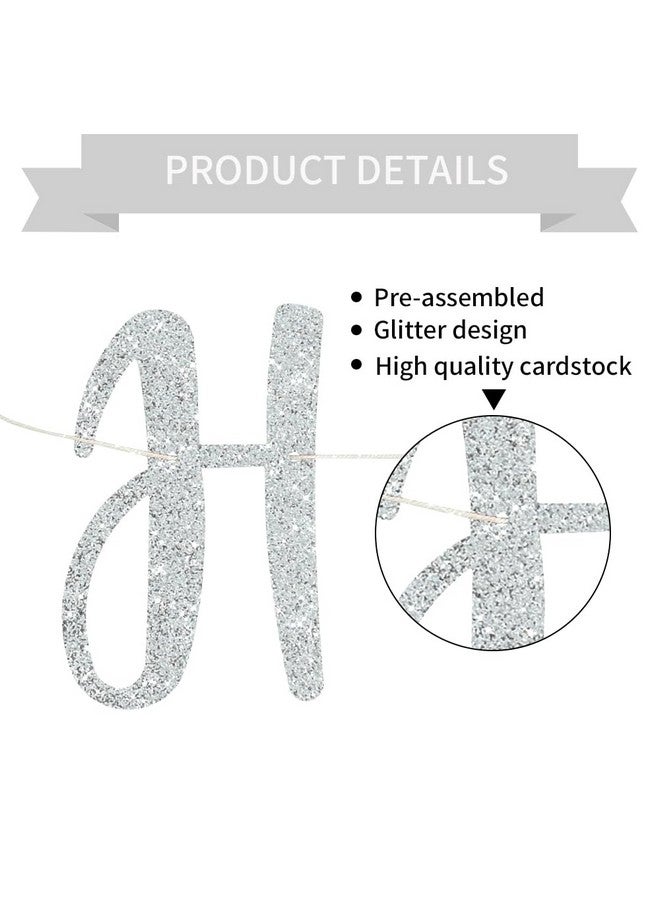 BEISHIDA لافتة الذكرى الفضية من بيشيدا، مُعَدَّة مسبقًا - لافتة ذكرى فضية متلألئة للاحتفالات الزفاف - Image 3