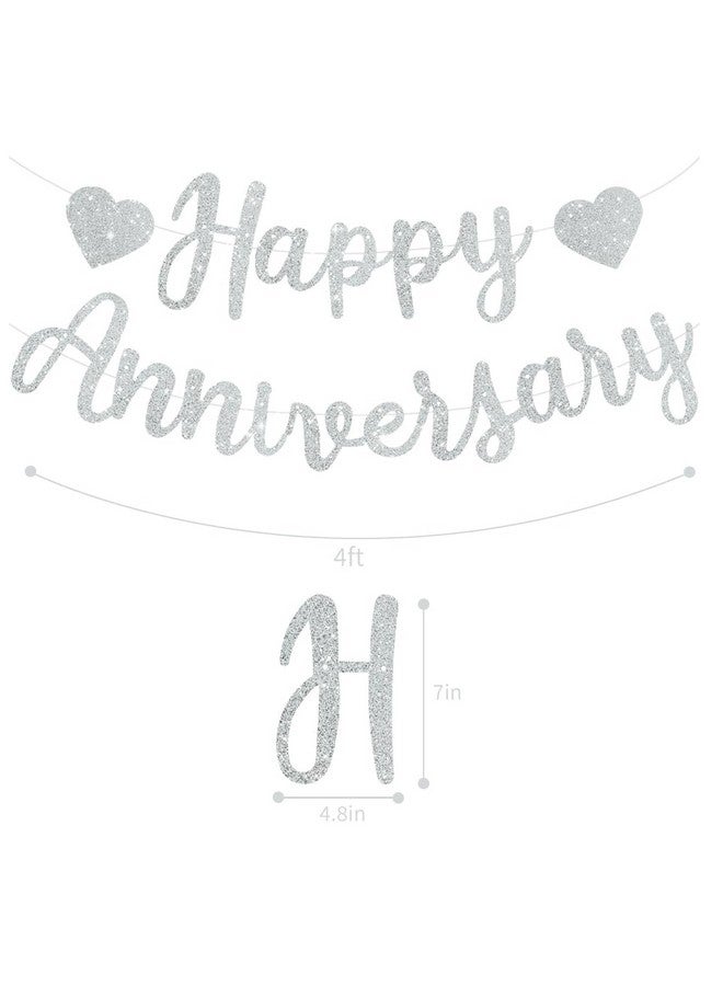 BEISHIDA لافتة الذكرى الفضية من بيشيدا، مُعَدَّة مسبقًا - لافتة ذكرى فضية متلألئة للاحتفالات الزفاف - Image 2