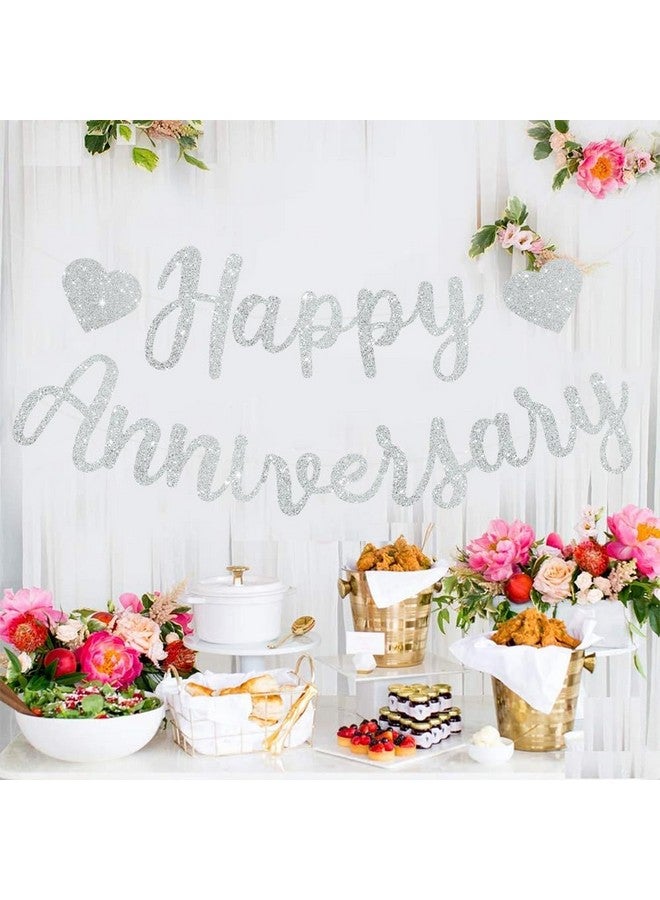 BEISHIDA لافتة الذكرى الفضية من بيشيدا، مُعَدَّة مسبقًا - لافتة ذكرى فضية متلألئة للاحتفالات الزفاف - Image 4