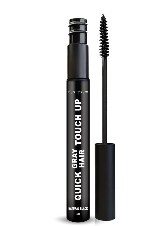 DESICREW Desi Crew Quick Gray Hair Touch-Up | Instant Root & Hairline Color Fix | Smudge-Proof & Hassle-Free Application | Natural Black | 5ml | For Men & Women - Image 1